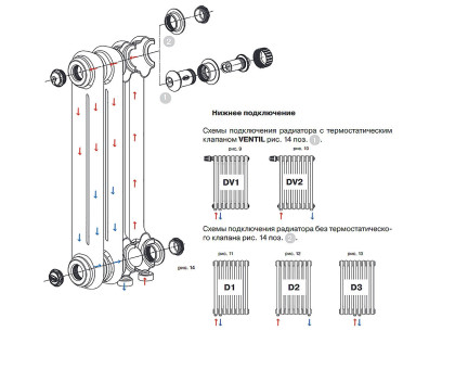 Стальной трубчатый радиатор RIFAR TUBOG TUB 2180-08-DV1-TI (Титан)