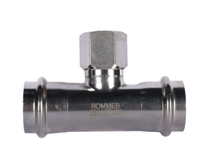 ROMMER RSS-0015-002812 ROMMER Тройник-переходник-ВР, 28х1/2, из нержавеющей стали прессовой