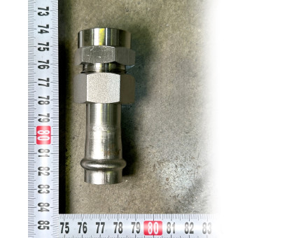 Муфта пресс-В 18 x 3/4' с разъемным соединением и плоск. прокладкой нерж.сталь