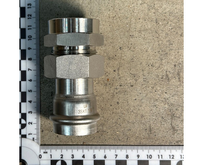 Муфта пресс-В 35 x 1" 1/4 с разъемным соединением и плоск. прокладкой нерж.сталь
