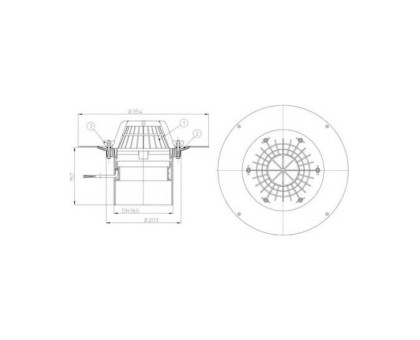 Кровельная воронка Hutterer & Lechner с электроподогревом и зажимным элементом, DN 160