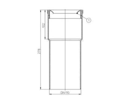 Патрубок Hutterer & Lechner для унитаза, ремонтный, DN 110.