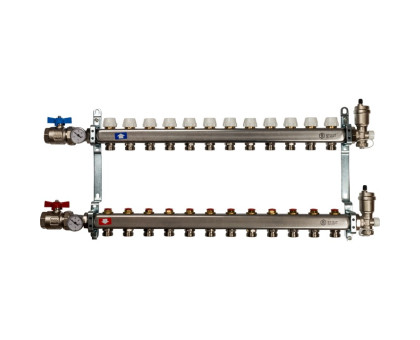 Коллектор из нержавеющей стали Stout в сборе без расходомеров 12 вых. (SMS-0912-000012)